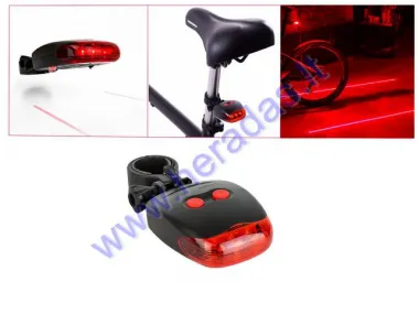 Rear light XC-121 3led+2led lazer