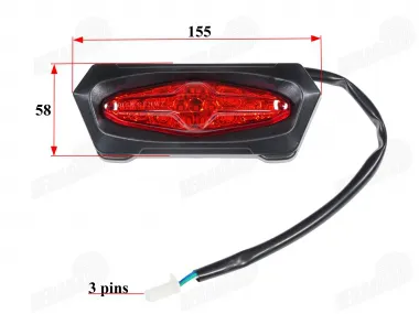 Žibintas LED galinis keturračio 110CC tinka CAT110