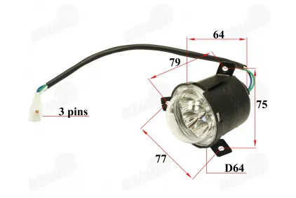 Front light LED right side outer fits WARRIOR