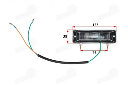 Žibintas numerio apšvietimo E žymėjimas tinka elektriniam triračiui krovininiam KING BOX2 JP3900 ir KING BOX2 SU STOGU JP3900ROOF