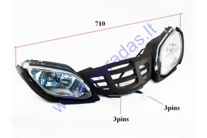 Headlight mount (cover) with grills for quad bike EGL II
