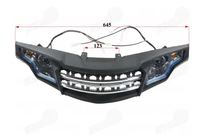 Žibintų plastikinė apdaila grotelės priekinės keturračio TIGER PRO su žibintais