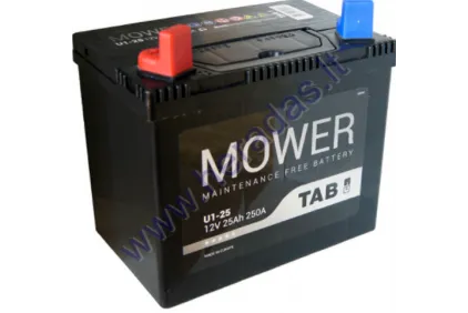 Žoliapjovės akumuliatorius TAB GARDEN U1 12V 25Ah 250A Idealus pasirinkimas vėjapjovėms su standartine elektros įrangaIlgis: 196 mm Plotis: 127 mm Aukštis: