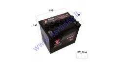 Lawn mower battery YUASA GARDEN 895 12V 26AH 250A perfect choice for lawn mowers with standard electrical system