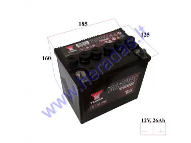 Lawn mower battery YUASA GARDEN 895 12V 26AH 250A perfect choice for lawn mowers with standard electrical system