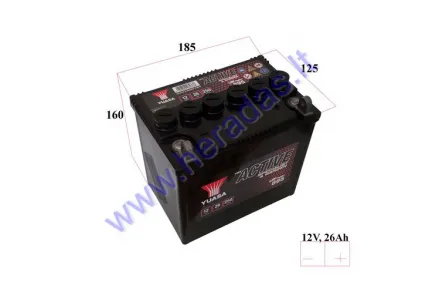 ŽOLIAPJOVĖS AKUMULIATORIUS YUASA GARDEN 895 12V 26AH 250A traktoriuko