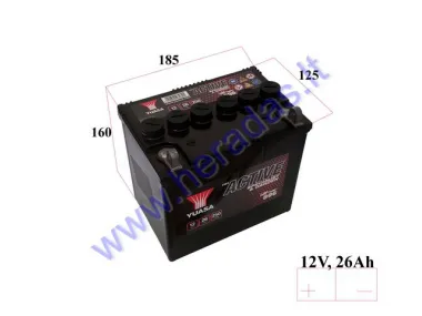 Lawn mower battery YUASA GARDEN 896 12V 26AH 250A perfect choice for lawn mowers with standard electrical system