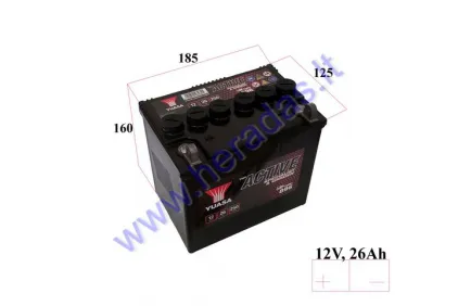 Lawn mower battery YUASA GARDEN 896 12V 26AH 250A perfect choice for lawn mowers with standard electrical system