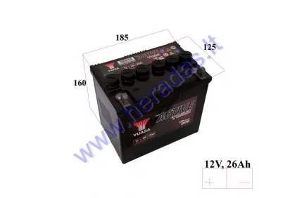 ŽOLIAPJOVĖS AKUMULIATORIUS YUASA GARDEN 896 12V 26AH 250A traktoriuko