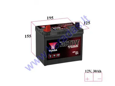 Lawn mower battery YUASA GARDEN U1 12V 30Ah 330A perfect choice for lawn mowers with standard electrical system