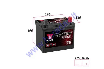 Lawn mower battery YUASA GARDEN U1R 12V 30Ah 330A perfect choice for lawn mowers with standard electrical system