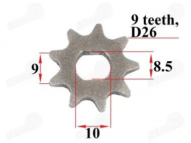 Žvaigždutė el variklio 9 dantų D26