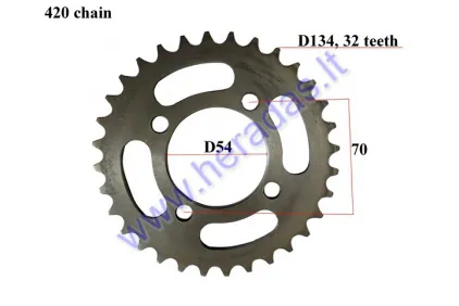 REAR SPROCKET 32 teeth D134 fits moped Delta