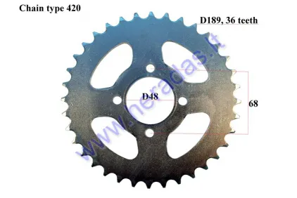 Rear sprocket for ATV quad bike 36teeth OuterD187 4 gap D48 chain type 520