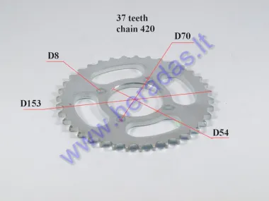 Žvaigždutė galinė 37dant D153išor 4skd70 ATV keturračio motociklo