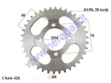 REAR SPROCKET 38 teeth D158 outer 4holed54 for motorcycle 428 chain OGAR 900