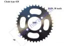 Rear sprocket for ATV quad bike 38 teeth Outer D158 4gap58 chain type 428  Junak 121,123