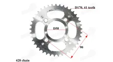 Rear sprocket 41 teeth for ATV quad, motorcycle 428 chain type Jinlun 150cc D58mm