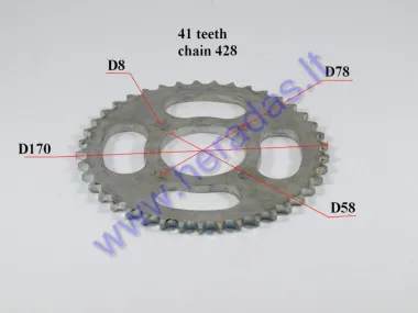 Žvaigždutė galinė 41dant Diš170 4skD75 ATV keturračio motociklo