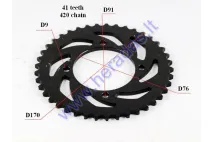 Žvaigždutė galinė 41dant Diš170 4skD91 ATV keturračio motociklo 420 grandinės tipas