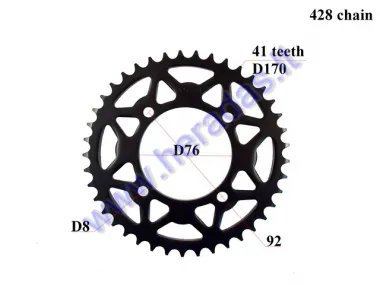 Rear sprocket 41 teeth outerD170 4holeD92 for ATV quad bike 428 chain type