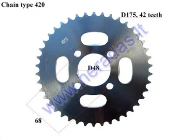 Rear sprocket for ATV quad bike 42 teeth outer D173 4gap D48 ATV70/110/125cc 420 chain type