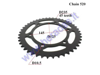 REAR SPROCKET 45 teeth 520 chain Aprilia Pegaso, Suzuki GSX-R, Honda NX,SLR Yamaha MT,XT