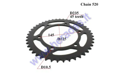 REAR SPROCKET 45 teeth 520 chain Aprilia Pegaso, Suzuki GSX-R, Honda NX,SLR Yamaha MT,XT