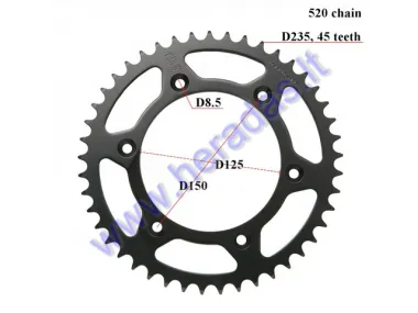 REAR SPROCKET FOR MOTORCYCLE 45 TEETH 520 chain KTM EXC 525,530