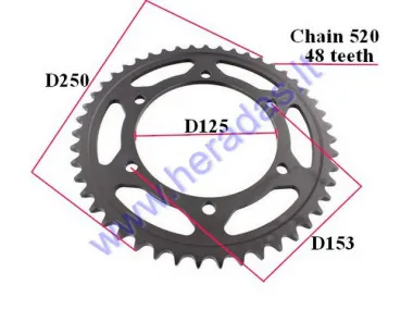 Rear sprockets 48 teeth  D250outer chain 520 MOTOLAND MTL250