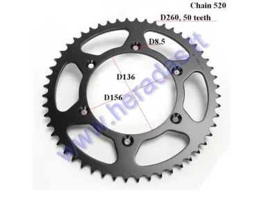 REAR SPROCKET FOR MOTORCYCLE 50 teeth 520 chain Husqvarna, Suzuki, Betamor 250-525cc