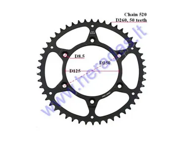 ŽVAIGŽDUTĖ GALINĖ 50 DANTŲ 520 grandinė KTM EXC 500, 530