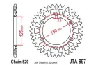 ŽVAIGŽDUTĖ GALINĖ 50 DANTŲ 520 grandinė KTM EXC 525,530 aliuminė (JUODA)