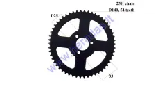 Rear sprocket for motorcycle 50cc Outer140 54 teeth chain 25H