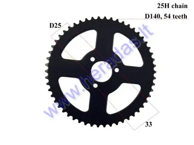 Rear sprocket for motorcycle 50cc Outer140 54 teeth chain 25H