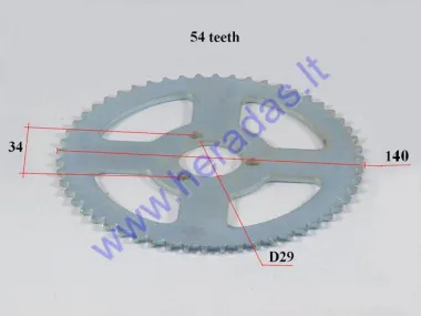 Žvaigždutė galinė 50cc motociklo Diš140 54dant grandinė T8F