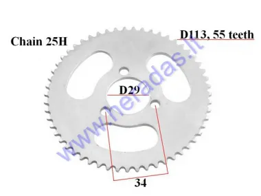 Rear sprocket 50cc motorcycle Pocket Bike outherD113 teeth 54 chain 25H D29