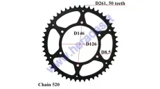 REAR SPROCKET 50 TEETH D261 D126, D146, 520 chain