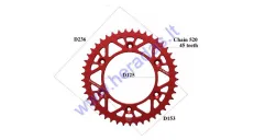 REAR SPROCKET ALUMINUM 45 TEETH  D236OUTER CHAIN 520 MOTOLAND MTL250 RED RACING