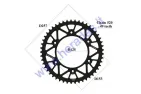 REAR SPROCKET  ALUMINUM 49 TEETH  D257 OUTER CHAIN 520 MOTOLAND MTL250 BLACK RACING