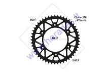 Žvaigždutė galinė aliuminė 49 dantų  Diš257 grandinės tipas 520 MOTOLAND MTL250 BLACK RACING