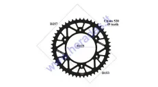 Žvaigždutė galinė aliuminė 49 dantų  Diš257 grandinės tipas 520 MOTOLAND MTL250 BLACK RACING