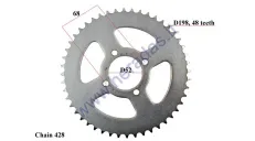 REAR SPROCKET FOR D out 198, 48 teeth 428 chain type