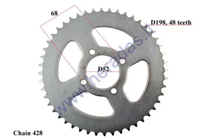 REAR SPROCKET FOR D out 198, 48 teeth 428 chain type