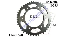 MOTORCYCLE REAR SPROCKET 45 teeth Dout 235 chain tipe 520 FIT TO MOTOLAND MTL250