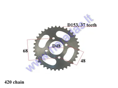 ŽVAIGŽDUTĖ GALINĖ  DANT DIŠ153  4SK D48 GRANDINĖS TIPAS 420   ATV KETURRAČIO MOTOCIKLO   REX