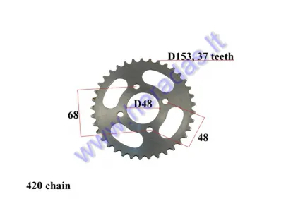 ŽVAIGŽDUTĖ GALINĖ  DANT DIŠ153  4SK D48 GRANDINĖS TIPAS 420   ATV KETURRAČIO MOTOCIKLO   REX