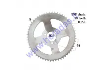 REAR SPROCKET FOR ELECTRIC QUAD BIKE 500-1000 W 58 TEETH D150 CHAIN TYPE T8F 8MM