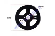 Rear sprocket for motorcycle 74 teeth  outerD152 D26 25H