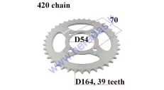 Rear sprocket for motorcycle D164 39 teeth 420 chain